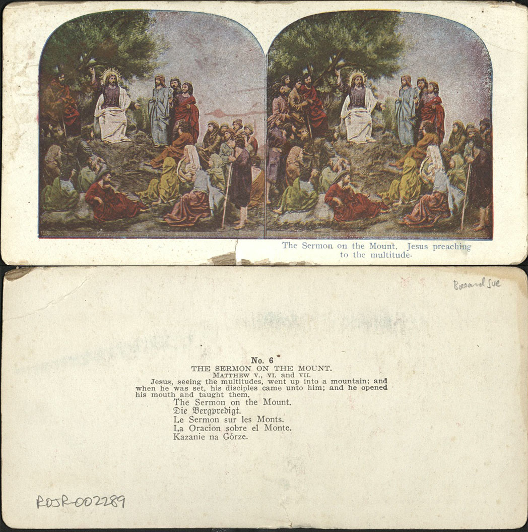 The Sermon on the Mount. Jesus preaching to the multitude.